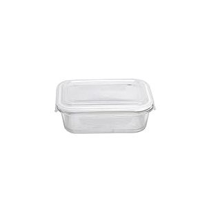 Lot de 6 r&eacute;cipients rectangulaires avec couvercle, 640 ml, 18 x 13,2 x 6,5 cm, transparent en verre