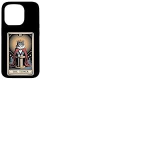 Arbre à chat mystique The Tower Tarot Card Coque pour iPhone 15 Pro