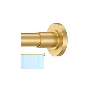 CorkLatta Tringle &agrave; rideau de douche, 2,5 cm de diam&egrave;tre, r&eacute;glable, tension &agrave; ressort, en acier inoxydable, facile &agrave; installer, ne rouille pas, dor&eacute;, 78 cm &agrave; 172 cm