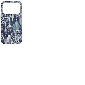 Attrape-r&ecirc;ves Boho Magique Plume Fonc&eacute;e Mignon Witchy Bleu Dreams Coque pour iPhone 17 Pro