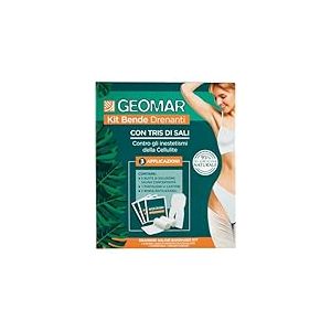 GEOMAR | Kit Bandes Drainants, Contre la Cellulite, 95% d'origine Naturelle avec trois Sels (marin, d'Epsom, de la Mer Morte), Made in Italy, 140 ml x 3 Applications