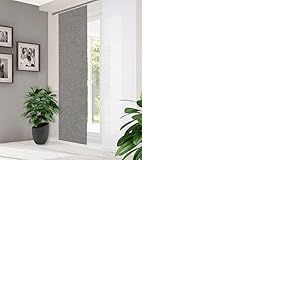 Home in Green Rideau Coulissant Semi-Transparent ESTRA, Aspect Bambou, Impression numérique, en Polyester recyclé, côtés découpés au Laser, Couleur : Gris, Dimensions : 245 x 60 cm, Nombre : 1