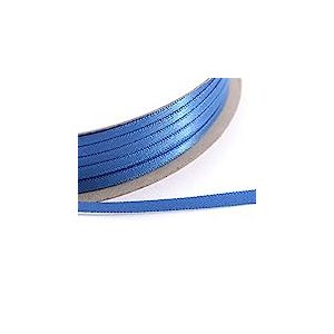 Vaessen Creative Ruban Satin - Bleu - 100 m x 3 mm - Bolduc - Biais de Couture - pour Cadeau, Emballage, Bouquet Mariage, Cheveux et Ballon
