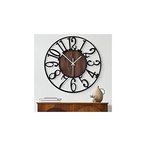 Maxstar Grande Horloge Murale silencieuse sans tic-tac - 34 cm - Chiffres Arabes - Horloge Murale &agrave; Quartz - Fonctionnement &agrave; Pile - Facile &agrave; Lire - pour la Maison, la Cuisine, la Chambre &agrave; Coucher,&hellip;