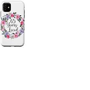 Floral 65 Year Old 65th Birthday Men Women 65 Years Loved Coque pour iPhone 11