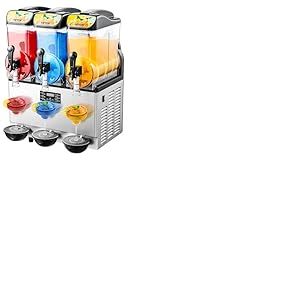 VEVOR Machine &agrave; Granit&eacute; avec 3 R&eacute;servoirs de 15 L, Machine &agrave; Boissons Glac&eacute;es en Acier Inoxydable, Distributeur de Boissons Frapp&eacute;es Granitas Margarita Smoothie, pour Maison Restaurants Caf&eacute;s Bars