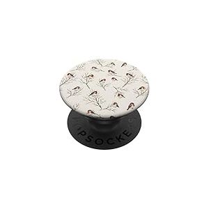 Vintage Redbreast Branches d'hiver Nues PopSockets PopGrip Adhésif