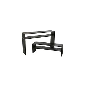 J-Line Set De 2 Console Avec Etagere Teck Recycle Noir