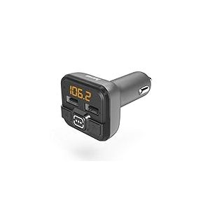 Hama Transmetteur FM Bluetooth de Voiture (Adaptateur Allume Cigare Bluetooth, Kit MP3 sans Fil avec 2 Ports USB, Fentes MicroSD, Chargeur de Voiture USB-A)
