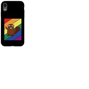 LGBTQ Drapeau Gay Pride Mois Rainbow Beaver avec Lunettes LGBT Coque pour iPhone XR