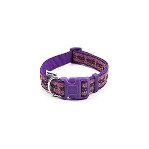 Ancol Woof Collier pour Chien en Nylon léger et résistant aux intempéries Motif Bande dessinée Rose 30-50 cm
