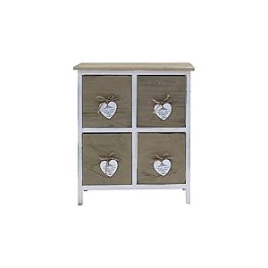 Vical Home Chevet de Bois 4 tiroirs Tube carr&eacute;.