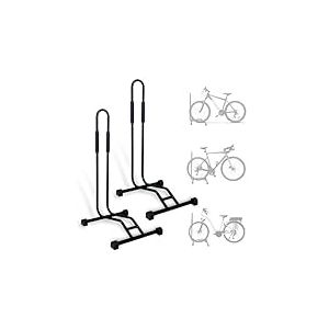 CCLIFE R&acirc;teliers &agrave; V&eacute;lo au Sol Porte-v&eacute;los pour 29'' V&eacute;los avec Largeur de Pneu Jusqu'&agrave; 65 mm Support de Rangement pour Bicyclette en Fer 42,7x39,5x80 cm