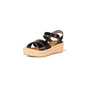 Amazon Essentials Sandales Espadrilles Plates Compens&eacute;es Femme, Noir, 39 EU