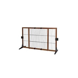 lionto Barrière de sécurité pour Chiens barrière pour escalier barrière de Chiots, Hauteur 70 cm Marron/Noir