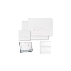 Interbaby Parure de lit pour Berceau 50 x 80 cm - Parure de lit d'hiver en Tissu Corail - Modèle étoile Lune - Comprend Drap Housse, Drap Plat et taie d'oreiller