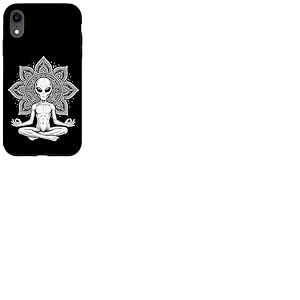 Mandala Spirituel méditation Alien drôle Zen Yoga Coque pour iPhone XR