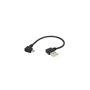 System-S C&acirc;ble Micro USB coud&eacute; &agrave; 90&deg; vers USB 2.0 Type A (m&acirc;le) coud&eacute; &agrave; 90&deg; vers la Droite C&acirc;ble de donn&eacute;es, c&acirc;ble de Chargement, c&acirc;ble de Chargement, env. 19 cm