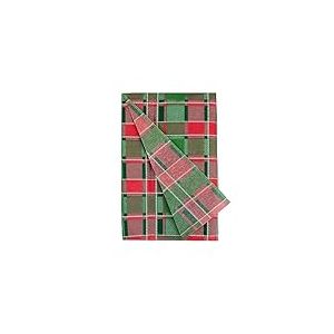 Talking Tables Lot de 4 feuilles de papier de soie tartan vert et rouge pour cadeaux de No&euml;l | Emballage cadeau de No&euml;l festif, largement recycl&eacute; | Sans plastique et recyclable &agrave; la maison | 70 cm x