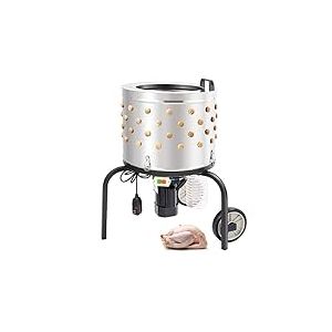 VEVOR Plumeuse de poulet, 500 W, machine à plumer poules avec tambour en acier inoxydable 501x393 mm, équipement d'éplumage avec 108 doigts souples, collecte simple des débris, plumeuse de volaille