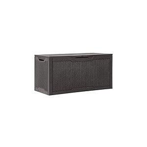 YITAHOME Bo&icirc;te de rangement en r&eacute;sine de 370 litres, r&eacute;sistante aux intemp&eacute;ries, verrouillable pour int&eacute;rieur et ext&eacute;rieur pour fournitures et articles essentiels, marron fonc&eacute;