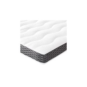Amazon Basics Surmatelas de Mousse à Mémoire de Forme confortable, Très Moelleux, 160 x 190 x 7 cm, Blanc