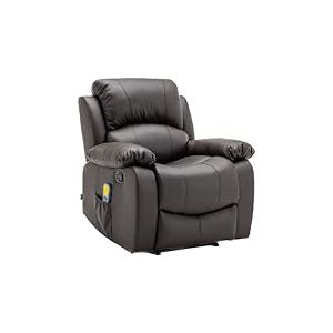 ASTAN HOGAR AH AR30910CH Fauteuil Relax avec Inclinaison Manuelle, Massage et thermothérapie, modèle Ramón AH-AR30910CH, Polyuréthane Simili Cuir, Chocolat