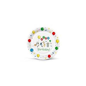 PAW - Assiette Jetable en Carton (23 cm) I Lot de 8 Assiettes Jetables I Idéale pour Barbecue, Anniversaire ou Fête I Assiette Jetable Anniversaire - Balloons