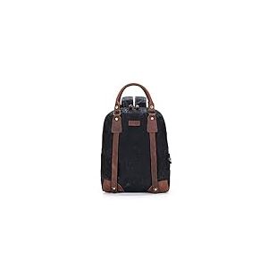 Della Q Sac à dos Canvas Backpack, Toile cirée et Cuir, Black, Taille unique
