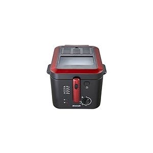BRANDT Friteuse FRI25R2 - Friteuse -Dimensions 237X322X342 - Jusqu'à 1kg de frites - Thermostat réglable de 130° à 190° - 2,5L - 1600W - Acier inoxydable, Rouge et Noir