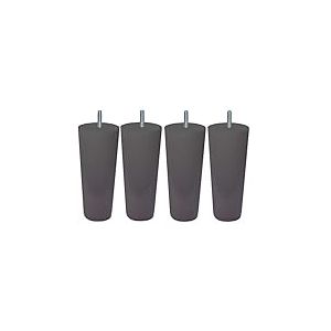 MARGOT 3700527828688 Cottage Conique Lot de 4 Pieds de lit Bois Gris Taupe Hauteur 17 cm