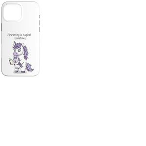 &Ecirc;tre Parent est Parfois Magique &ndash; Licorne fatigu&eacute;e Coque pour iPhone 16 Pro Max