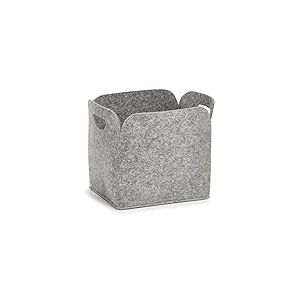 Zeller 14369 Panier de Rangement, Haut, Feutre, Anthracite, Feutrine, Gris, 30 x 24 x 30 cm