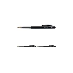 BIC M10 Stylo à bille rétractable Noir (Lot de 3)