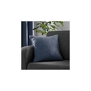 Fusion - Coussin Bleu Marine (43 x 43 cm) - Garnissage Inclus - Bord passepoilé - Rideaux Assortis Disponibles - Coussin Bleu Marine avec Housse Incluse/Insert de Coussin - Collection Strata