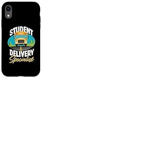 Design amusant conducteur de bus scolaire jaune Coque pour iPhone XR