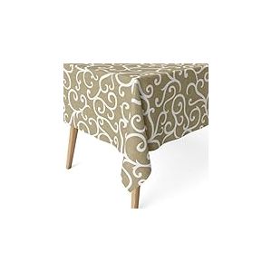 ECOMMERC3 Nappe Anti-Taches pour Table rectangulaire Taille 250 x 140 cm - Nappe Anti-Taches au Toucher Extra Douce et imperméable, Couleur LOIRET Moutarde