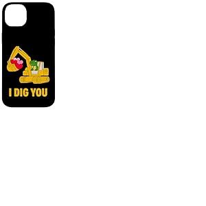 I Dig You Cute Dino Excavator pour Enfants, Saint-Valentin Coque pour iPhone 14 Plus