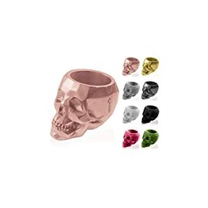 CONCRETTE Pot de Fleurs en Ciment, Cache-Pot en béton, tête de Mort Low Poly, Ø 5 cm, Ø 7,6 cm, Ø 11 cm, Ø 24 cm, 17 Couleurs Or/Rose