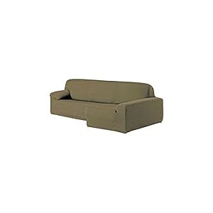 ECOMMERC3 Housse de canapé d'angle élastique en Jacquard avec accoudoirs Longs et Droits, Couleur Taupe, Ajustement Universel avec mousses de Fixation et élastiques antidérapants