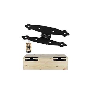 KOTARBAU® Charnière centrale en H | Charniere Porte Lourde | Charnières de Portes | Charnière Porte Lourde | Charniere Portail noire 20,5 x 10 cm
