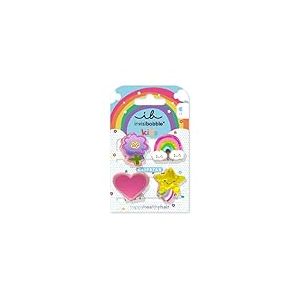 invisibobble Clipstar Kids Happy World Lot de 4 barrettes à cheveux pour enfants – Motif arc-en-ciel, étoile, cœur et fleur – Pinces à cheveux antidérapantes pour des cheveux sains – Parfait pour les