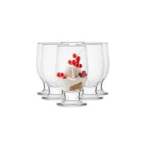 Glasmark KROSNO 1992 Lot De 6 Coupes &Agrave; Glace En Verre Transparent Coupes &Agrave; Dessert &Eacute;l&eacute;gantes &Agrave; Pied 210 ml