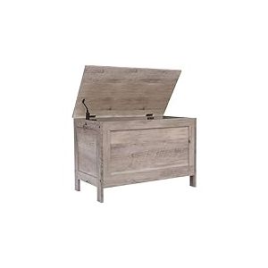 HOOBRO Banc de Rangement, Coffre de Rangement avec Charnières de Sécurité, Banquette, 76 cm, Rangement pour Jouet Enfant, Solide, Stable, Coffre à Jouets, Montage Facile, Grège EBG75CW01G1