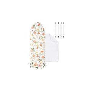 Housse de Table &agrave; Repasser, Housse de Planche &agrave; Repasser 100% Coton, Housse de Table &agrave; Repasser Turbo, &eacute;paisse, Convient pour Planche &agrave; Repasser de 110-125 x 30-42 cm avec Serviette &agrave; Repasser