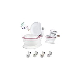 Pot Bébé Toilette Musical Pour Apprentissage De La Propreté - Toilette Bebe & Enfant - Confortable Anti Dérapant Avec Bruit De Chasse & Musique - Pot Amovible - Rehausseur Toilette Reducteur Toilette