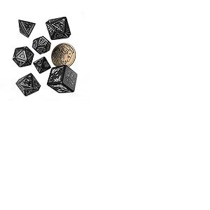 Q-Workshop 85244 The Witcher Dice Set Geralt – Silver Sword (7) Jeu de Cartes, Multicolore