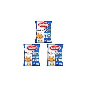 Bénénuts Noix de Cajou Grillées à Sec, 220g (Lot de 3)