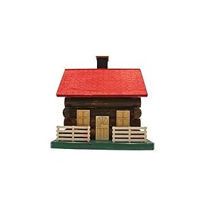 Fumoir XL Fait &agrave; la Main, Figurine de Fumeur, Fumeur, m&acirc;le-encens, cabane d&eacute;corative, Maison de Ski, Maison en c&ocirc;ne d'encens en Bois Marron fonc&eacute;, L x l x H 18 x 16 x 21 cm
