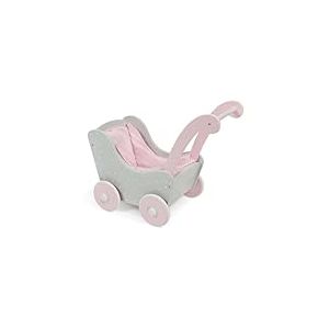 Bayer Chic 2000 Poussette en Bois pour poupées jusqu'à 54 cm, Landau en Bois, Hauteur coulissante 43 cm, Gris Puntos